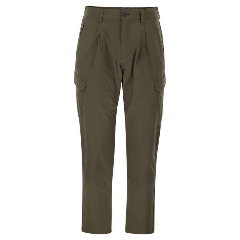 Herno Men Cargo Trousers With Mechanical Stretch Yarn